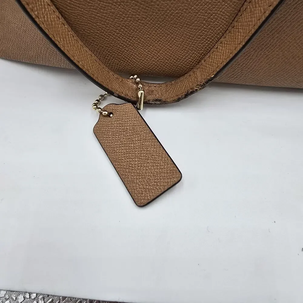 Coach Brown Coated Canvas City Zip Tote Bag F58846 Classic Minimalist Luxury‎